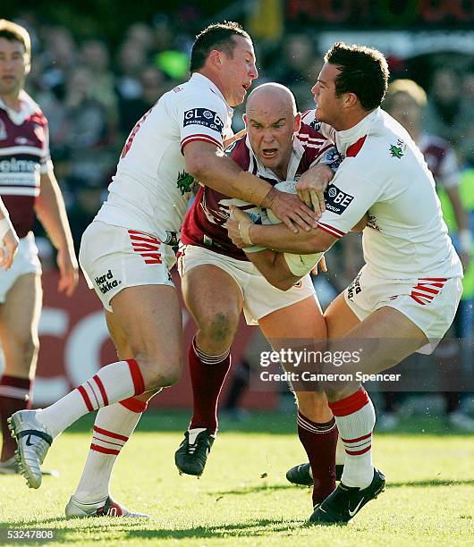 Ben Kennedy of the Sea Eagles in action during the round 19 NRL match between the Manly-Warringah Sea Eagles and the St George-Illawarra Dragons at...