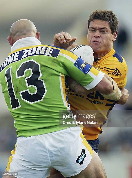 Timana Tahu of the Eels in action during the round 19 NRL match between the Canberra Raiders and the Parramatta Eels held at Canberra stadium on July...