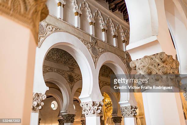 Interior of Synagogue of Santa Maria La Blanca , a Moorish architectural monument in Toledo on April 3, 2012 in central Spain. The city was declared...