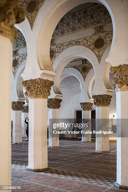 Interior of Synagogue of Santa Maria La Blanca , a Moorish architectural monument in Toledo on April 3, 2012 in central Spain. The city was declared...