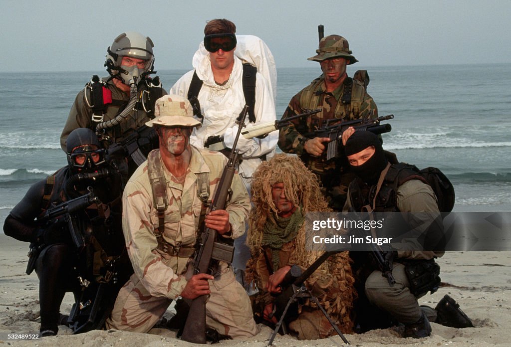 80s Commandos Navy Commandos In Various Outfits High-Res Stock Photo - Getty Images