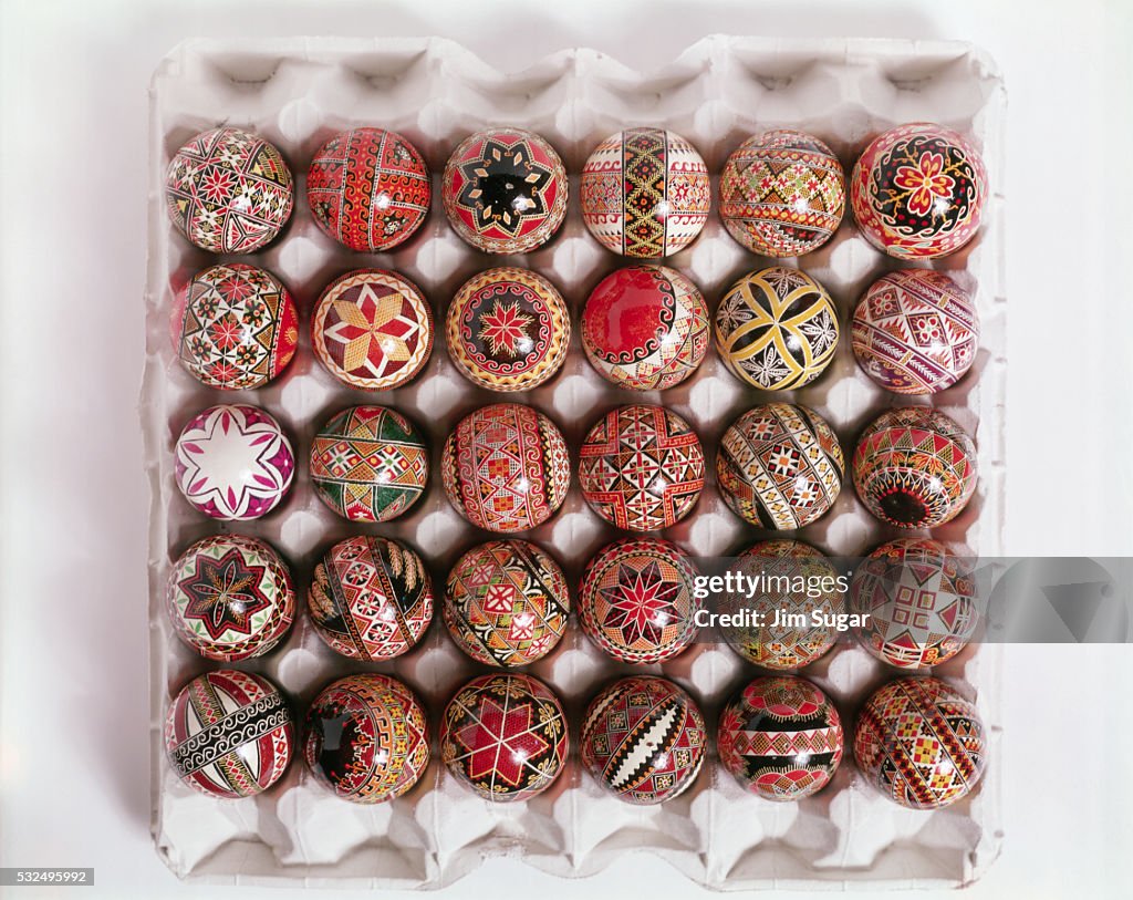 Crate of Ukrainian Easter Eggs