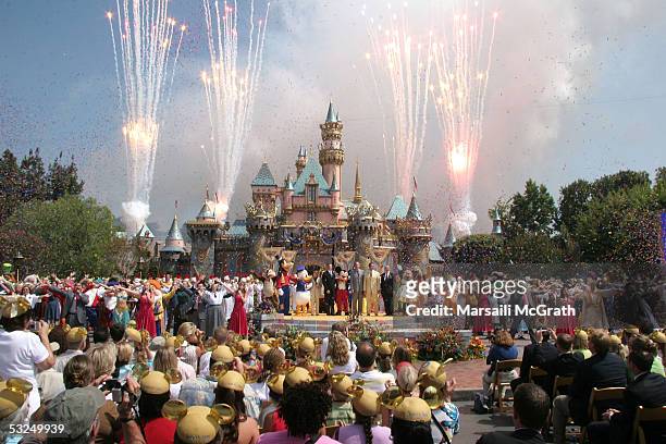 Atmosphere at Disneyland's 50th Anniversary rededication ceremony held at Disneyland on July 17, 2005 in Anaheim, California.