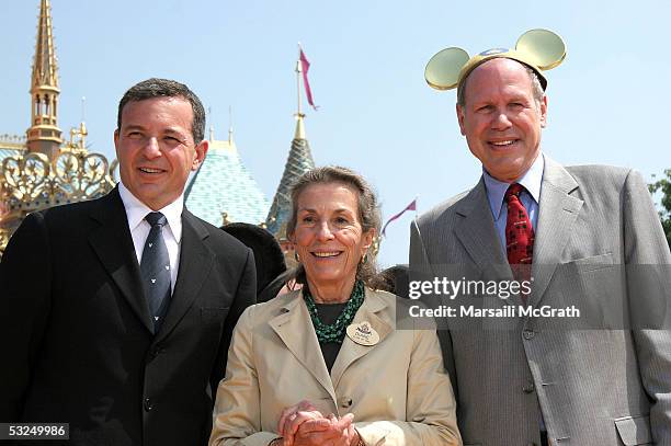 Robert Iger, CEO-elect and president of The Walt Disney Company, Diane Disney Miller, daughter of Walt Disney and Michael Eisner Chief executive...