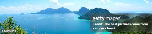 panoramic island - kota kinabalu stock-fotos und bilder