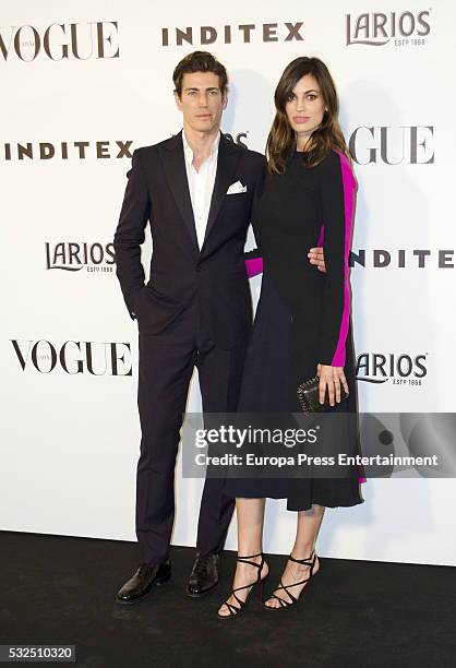 Oriol Elcacho and Davinia Pelegri attend Vogue Who's On Next party on May 18, 2016 in Madrid, Spain.