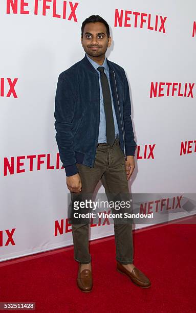 Actor Aziz Ansari attends Netflix's "Master Of None" Emmy season screening and panel at The Paley Center for Media on May 18, 2016 in Beverly Hills,...