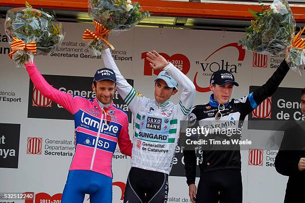 Volta Ciclista a Catalunya 2011 / Stage 7 Podium / Michele SCARPONI / Alberto CONTADOR / Dan MARTIN / Celebration Joie Vreugde / Parets del Valles -...
