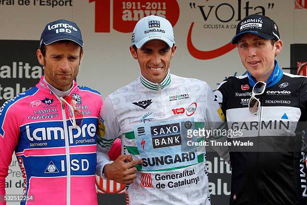 Volta Ciclista a Catalunya 2011 / Stage 7 Podium / Michele SCARPONI / Alberto CONTADOR / Dan MARTIN / Celebration Joie Vreugde / Parets del Valles -...