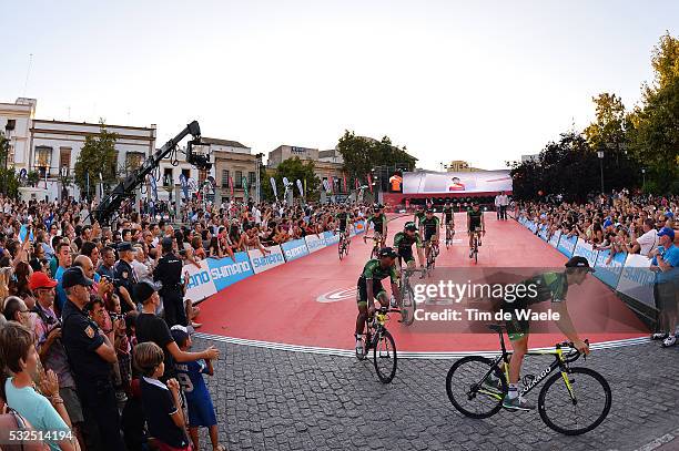 69th Tour of Spain 2014 / Team Presentation Team Europcar / Illustration Illustratie / SICARD Romain / Public Publiek Spectators / Fans Supporters /...