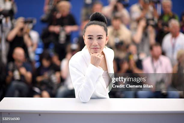 Naomi Kawase attends the Jury De La Cinefondation & Des Courts Metrages Photocall during the 69th annual Cannes Film Festival at the Palais des...