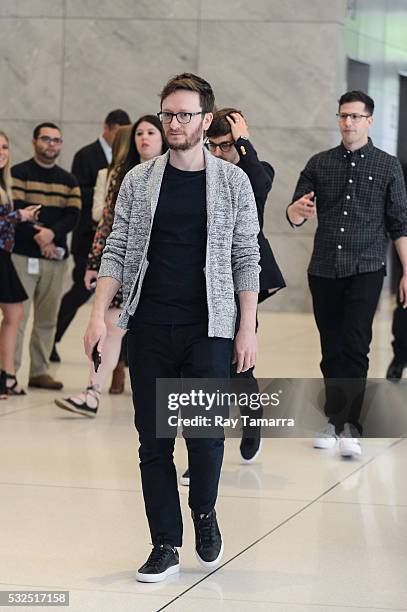 Actor Akiva Schaffer leaves the Sirius XM Studios on May 18, 2017 in New York City.