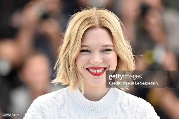 Lea Seydoux attends the "It's Only The End Of The World " Photocall during the 69th annual Cannes Film Festival at the Palais des Festivals on May...