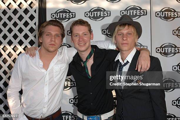 Filmmakers Robert Stadlober, Marco Kreuzpuntner and Hanno Koffler arrive at the Outfest 2005 Awards Night July 17, 2005 at the John Anson Ford...