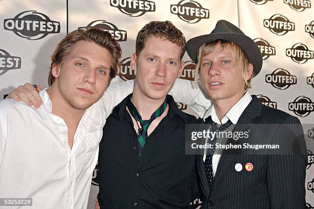 Filmmakers Robert Stadlober, Marco Kreuzpaintner and Hanno Koffler arrive at the Outfest 2005 Awards Night July 17, 2005 at the John Anson Ford...