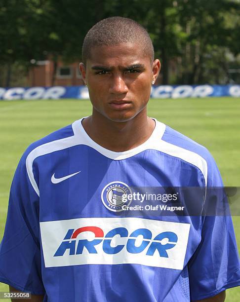 Kevin-Prince Boateng poses during the Team Presentation of Hertha BSC Berlin for the Bundesliga Season 2005 - 2006 on July 3, 2005 in Berlin Germany.