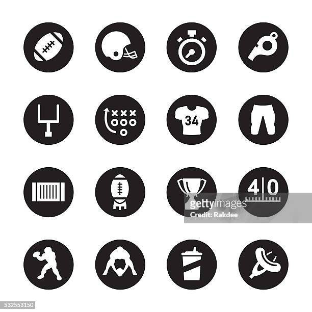 american football icons - black circle series - sports jersey 幅插畫檔、美工圖案、卡通及圖標