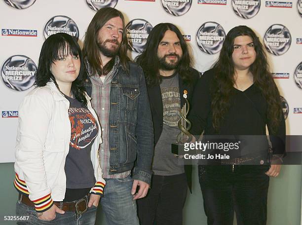 Angela Gannon, Sean Gannon, Romeo Stodart and Michele Stodart of The Magic Numbers, nominated for 'The Magic Numbers', pose at the shortlist launch...
