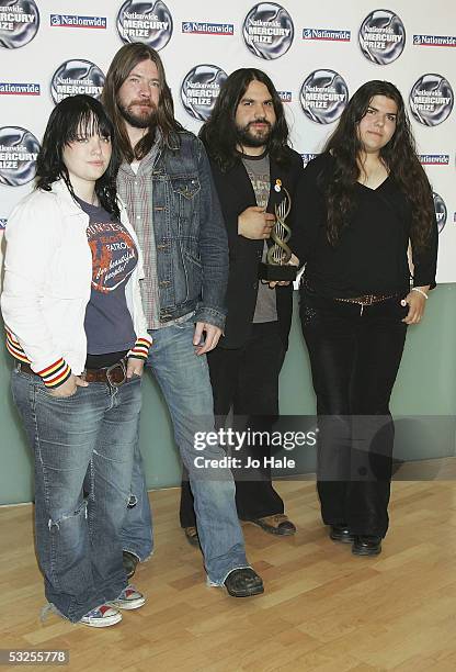 Angela Gannon, Sean Gannon, Romeo Stodart and Michele Stodart of The Magic Numbers, nominated for 'The Magic Numbers', pose at the shortlist launch...