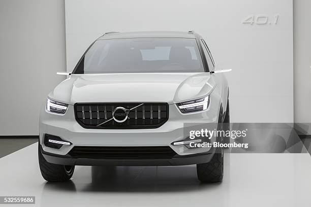 Volvo 40.1 concept automobile sits on display during a media event at the headquarters of Volvo Car Group in Torslanda, Sweden, on Wednesday, May 18,...