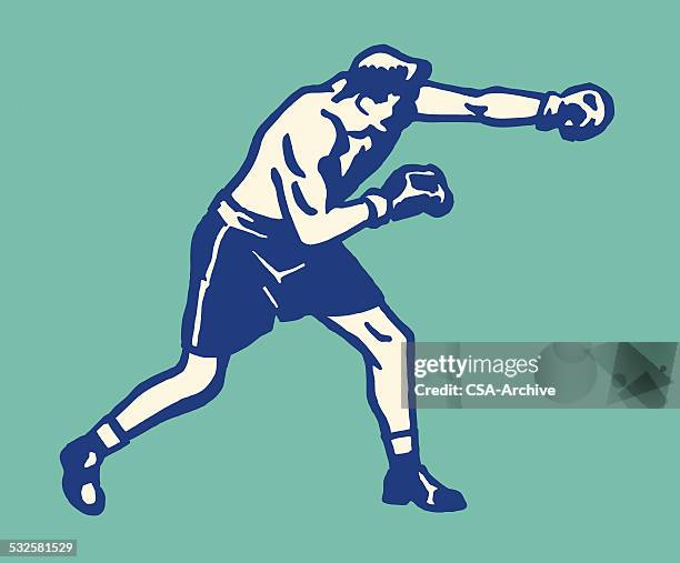 ilustraciones, imágenes clip art, dibujos animados e iconos de stock de boxeador macho - combat sport