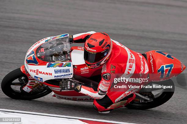 Viessmann Kiefer Racing rider Stefan Bradl of Germany steers his 125cc Aprilia during the Malaysian MotoGP, which is round 16 of the MotoGP World...