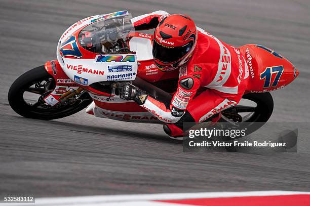 Viessmann Kiefer Racing rider Stefan Bradl of Germany steers his 125cc Aprilia during the Malaysian MotoGP, which is round 16 of the MotoGP World...