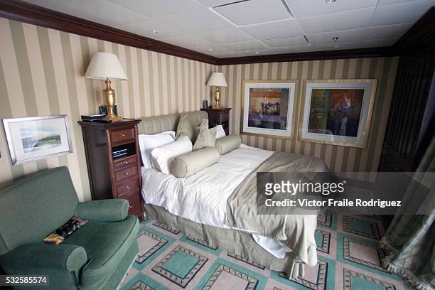 View of The World, a luxury residential cruise ship, during an exclusive visit in Santander, northern Spain, October 8, 2007. The cruise ship has 165...