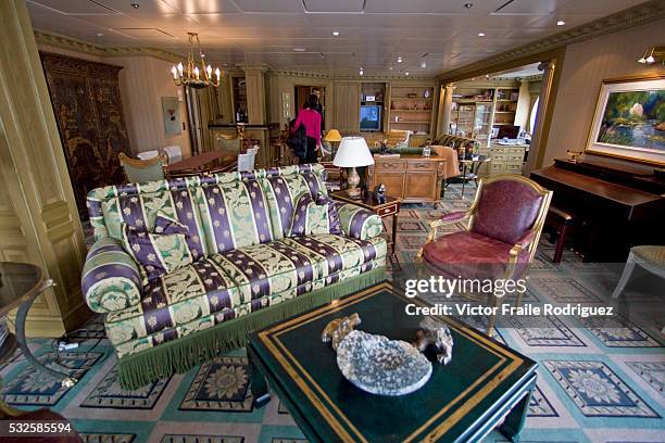 View of The World, a luxury residential cruise ship, during an exclusive visit in Santander, northern Spain, October 8, 2007. The cruise ship has 165...