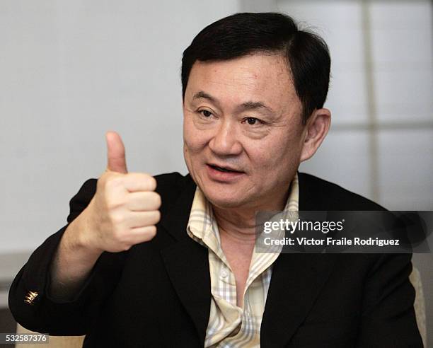 December 2007, Hong Kong, China --- Former Thai Prime Minister Thaksin Shinawatra pictured during a interview in Hong Kong. Photo by Victor Fraile...