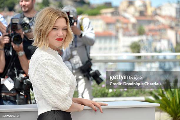 Lea Seydoux attends the "It's Only The End Of The World " Photocall during the 69th annual Cannes Film Festival at the Palais des Festivals on May...