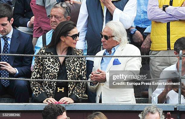 Palomo Linares and Concha Azuara attend bullfighting during San Isidro Fair at Las Ventas Bullring on May 18, 2016 in Madrid, Spain.