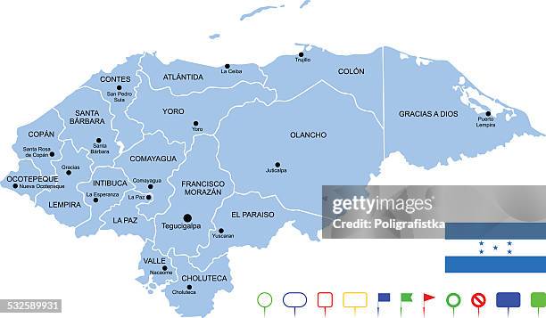 map of honduras - view into land stock illustrations