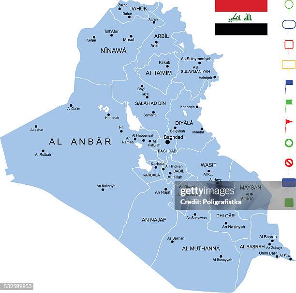 map of iraq - baghdad stock illustrations