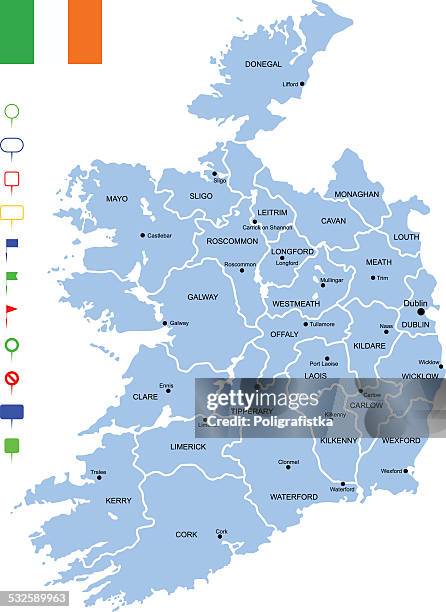 map of ireland - dublin stock illustrations