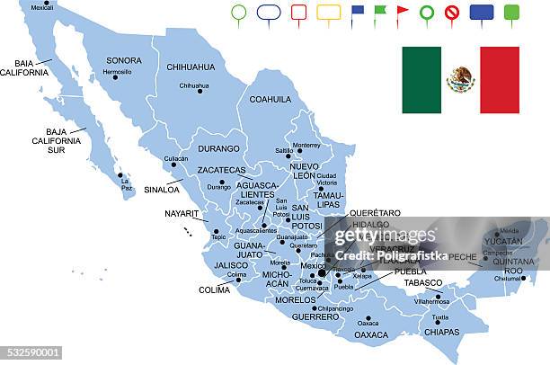 Maxio Map Mexico Map With City High Res Illustrations - Getty Images