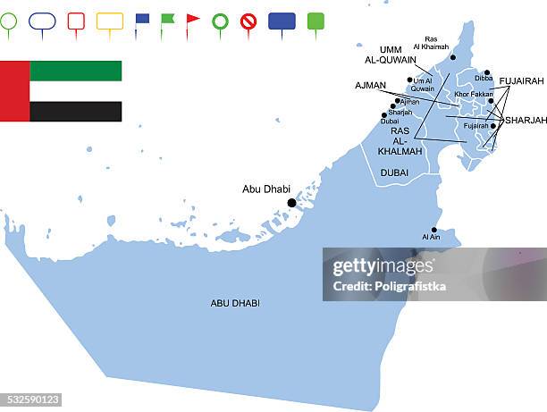 map of united arab emirates - map of the uae stock illustrations
