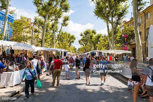 people walking on cours mirabeau - aix en provence stock pictures, royalty-free photos & images