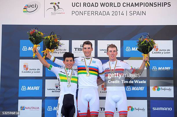 Road World Championships 2014 / Men -23 Podium / Caleb EWAN Silver Medal / Sven Erik BYSTROM Gold medal / Kristoffer SKJERPING Bronze Medal /...