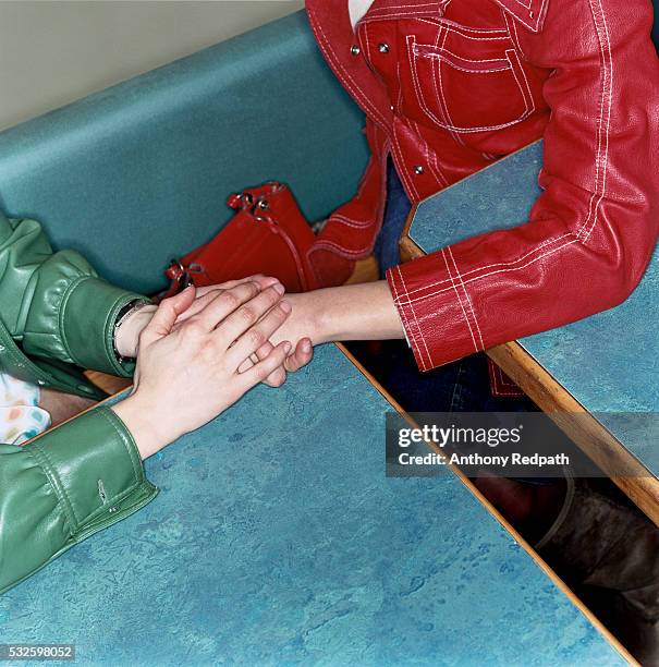 women holding hands - vintage lesbian photos stock pictures, royalty-free photos & images