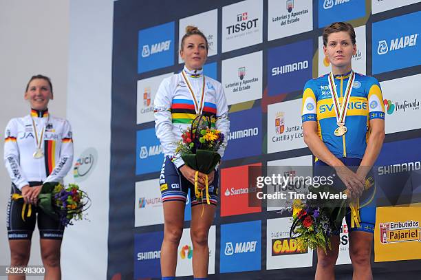 Road World Championships 2014 / Women Elite Podium / Lisa BRENNAUER Silver Medal / Pauline FERRAND PREVOT Gold Medal / Emma JOHANSSON Bronze Medal /...