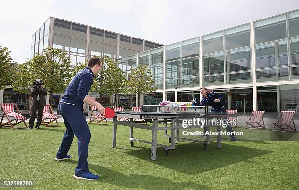 Team GB Table Tennis althletes Liam Pitchford and Paul Drinkhall during the Announcement of Table Tennis Athletes Named in Team GB for the Rio 2016...