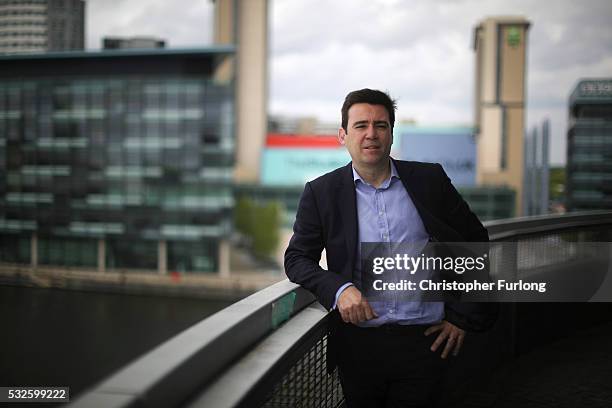 Shadow Home Secretary and Member of Parliament for Leigh Andy Burnham poses for a portrait as he launches his bid to become Mayor of Greater...