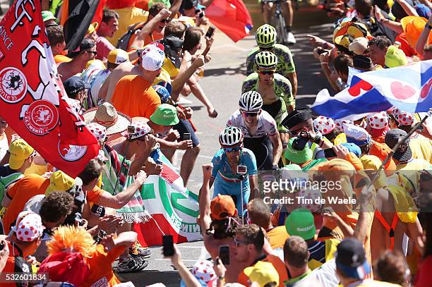 102nd Tour de France / Stage 20 NIBALI Vincenzo / MOLLEMA Bauke / MAJKA Rafael / CONTADOR Alberto / Illustration Illustratie / Fans Supporters Public...