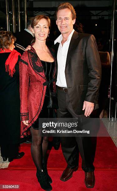 Actress Kerry Armstrong with partner Greg Lucas walk the red carpet at the World Premiere of Little Fish as part of the opening of the Melbourne...