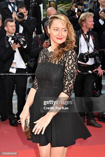 Julie Ferrier attends the 'Julieta' premiere during the 69th annual Cannes Film Festival at the Palais des Festivals on May 17, 2016 in Cannes,...