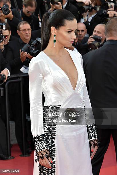 Adriana Lima attends the 'Julieta' premiere during the 69th annual Cannes Film Festival at the Palais des Festivals on May 17, 2016 in Cannes, France.