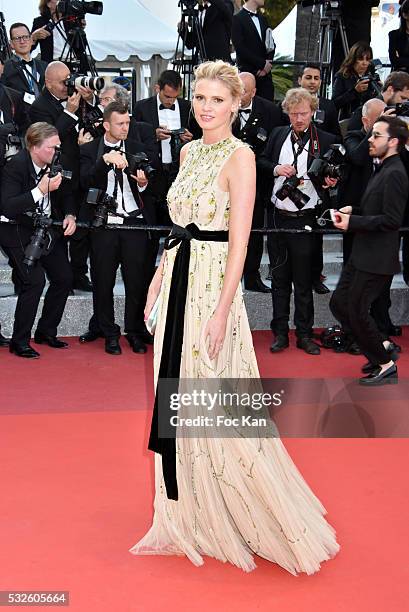 Lara Stone attends the 'Julieta' premiere during the 69th annual Cannes Film Festival at the Palais des Festivals on May 17, 2016 in Cannes, France.