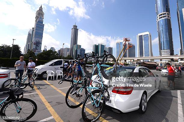 1th Tour of Dubai 2014 / Stage 2 Illustration Illustratie / Team Car Team Omega Pharma Quick-Step OPQS / Specialized Bike Velo Fiets / Dubai City...