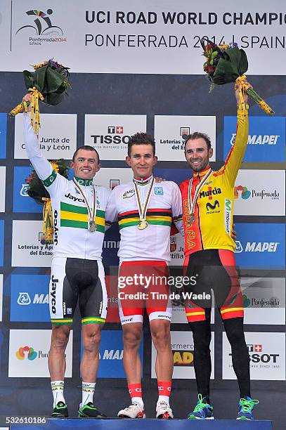 Road World Championships 2014 / Men Elite Podium / Simon GERRANS Silver Medal / Michael KWIATKOWSKI Gold Medal / Alejandro VALVERDE Bornze Medal /...